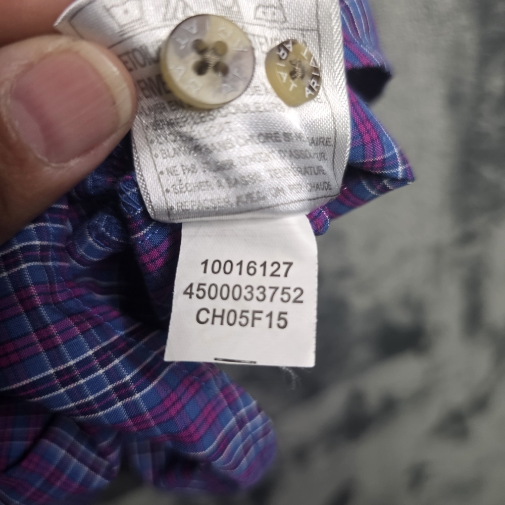 Ariat Pro Series Men's Purple Plaid Button Down Long Sleeve Shirt Sz Medium - Picture 4 of 9